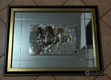 Lotto 6 quadri arredo in argento e specchio 