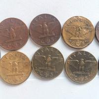 **serie 9x 5 centesimi Impero (aquila) 1936 1943**