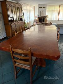 TAVOLO PEZZO ARTIGIANALE LEGNO CEDRO DI LIBANO