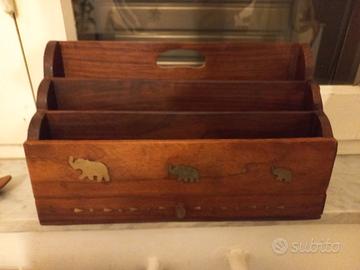 portalettere etnico in legno massiccio