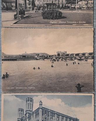 Cartoline Cagliari Lotto 3 Antiche Stazione '50