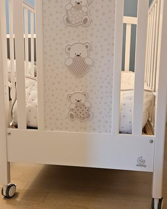 Lettino Neonato Italbaby ruote+materasso+parabordi