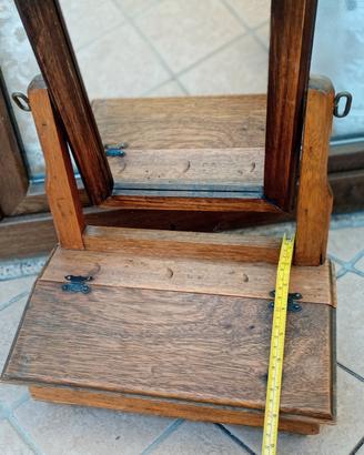 porta gioie in legno con specchiera 