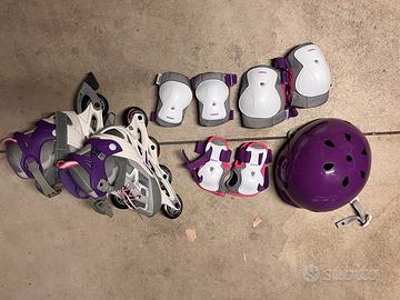 Set completo pattini a rotelle TAGLIA 35-38