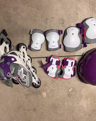 Set completo pattini a rotelle TAGLIA 35-38