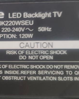 Ricambi smart tv hisense 55 pollici LTDN50K220WSEU