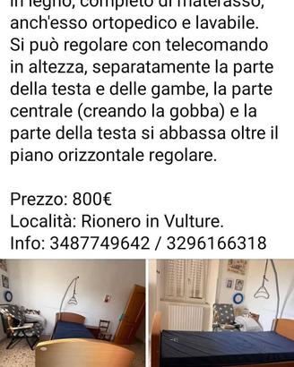 Letto ortopedico elettrico completo