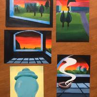 Dipinti firmati olio su carta A4