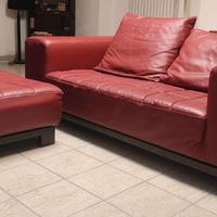 divano 2 posti in pelle rossa 