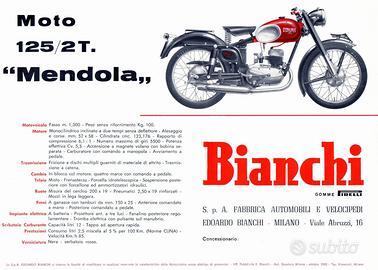 Depliant Originale Bianchi Mendola 125