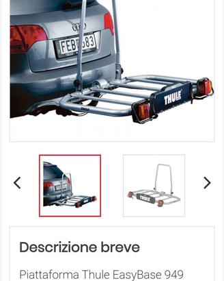 thule easy base 949 portapacchi da gancio traino