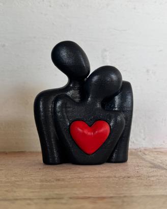 Statua 3D in PLA – Coppia con cuore rosso