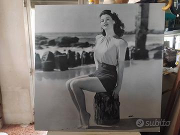 Quadro Quadrato Ava Gardner Vintage B&W 100x100