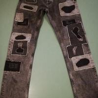 jeans DRAIN H&M grigio Nero strappati Toppe Super 