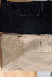 Set 2 pantaloni cargo – Nero + Beige