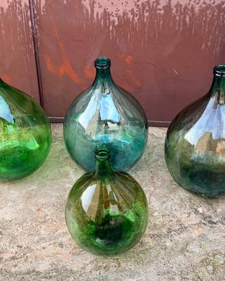 Set 4 Damigiane vetro vintage d'arredo