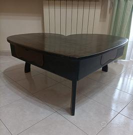 tavolino legno a forma di cuore artigianale