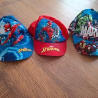 3 Cappellini Marvel Spiderman Hulk Capitan America