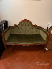 Divanetto velluto verde