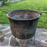paiolo in rame antico d 51cm h 40cm peso 10kg
