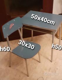 Banchetto e sedia in formica vintage