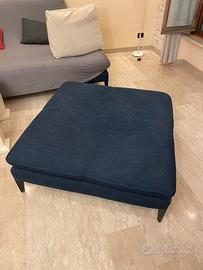 Pouf Nicoletti blu con spalliera (bubble)