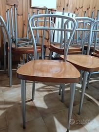 26 sedie legno e acciaio