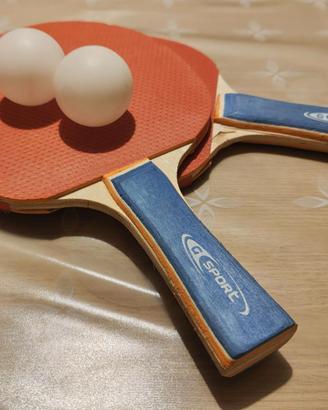 Set 2 Racchette da Ping Pong G Sport + 2 Palline