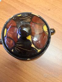 Tazzine E zuccheriera in terra cotta vintage