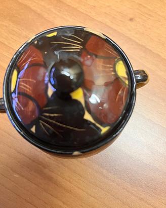 Tazzine E zuccheriera in terra cotta vintage