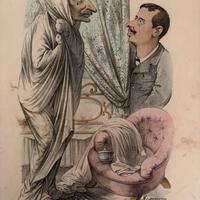 Antica Caricatura GIUSEPPE FIORDELISI Napoli 800