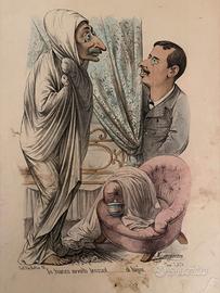 Antica Caricatura GIUSEPPE FIORDELISI Napoli 800