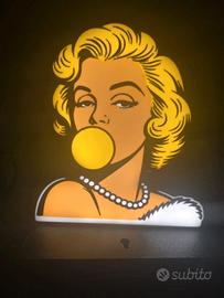 Lampada LED Marilyn Monroe Bubble Gum 3D