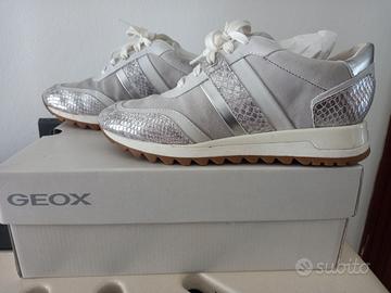 SCARPE SNEAKERS GEOX BIANCO/ARGENTO N.37