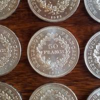 ARGENTO _ moneta da 50 franchi FRANCIA 30gr _LEGGI