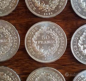 ARGENTO _ moneta da 50 franchi FRANCIA 30gr _LEGGI