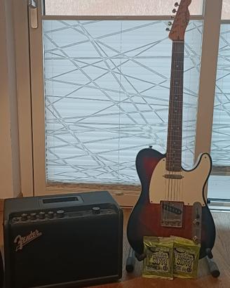 Squier Telecaster + Fender Mustang GT40 + Vox V845