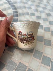 Set tazzine caffè vintage CCB Imperial Crown Ivory
