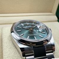 Rolex 36mm mint verde_full set_cartier_tudor_omega