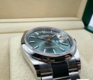 Rolex 36mm mint verde_full set_cartier_tudor_omega
