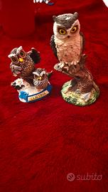 Lotto 2 Statuine Gufo/Civetta Decorativo