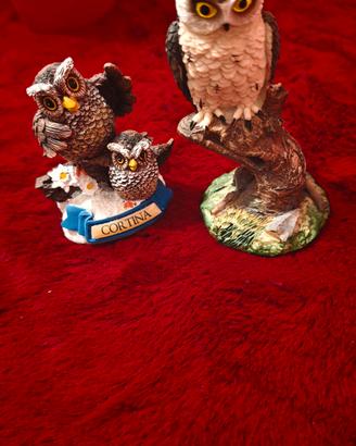 Lotto 2 Statuine Gufo/Civetta Decorativo
