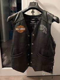 Gilet in vera pelle Harley-Davidson originale tagl