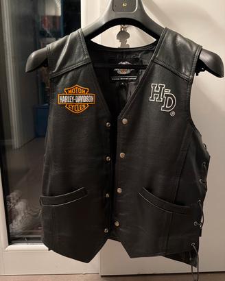 Gilet in vera pelle Harley-Davidson originale tagl