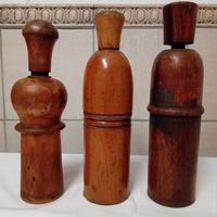 3 VECCHIE TAPPATRICI MANUALI IN LEGNO VINTAGE 