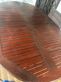 tavolo con sedie da giardino