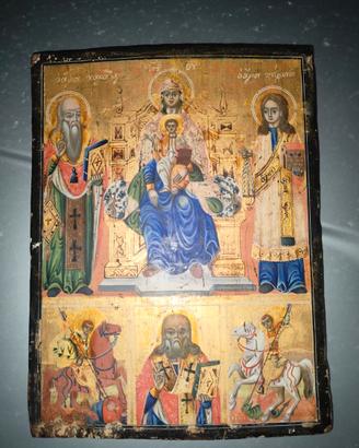 Icona Sacra dipinta su tavola in legno (Greca)