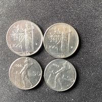 mini monete lire italiane da 50 e 100 rare fds.