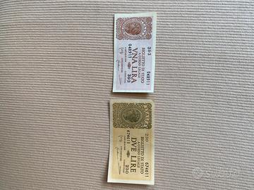 1 e 2 lire.Anno 1944
