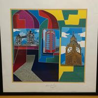 Ugo Nespolo serigrafia firmata e numerata cornice